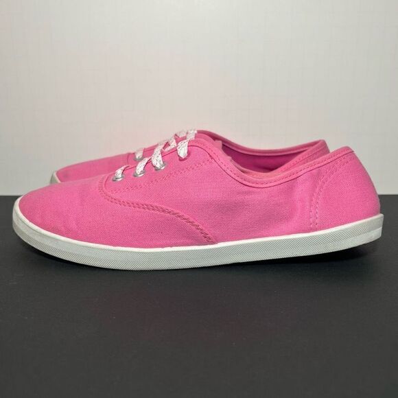 Womens Casual Pink Lace Up Sneakers / Size 8 - Picture 3 of 9